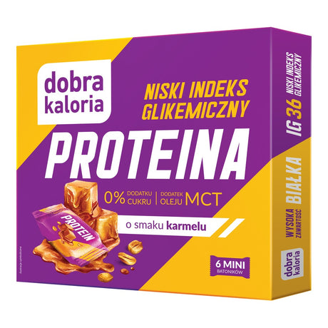 Dobra Kaloria Mini Batoniki proteinowe Karmel 102 g Niski IG + Olej MCT - - Dobra Kaloria - Sklep Fit-Land - Kup na www