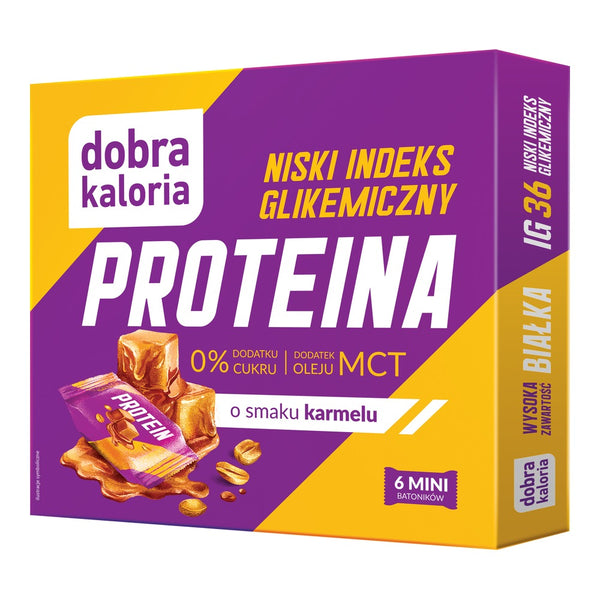 Dobra Kaloria Mini Batoniki proteinowe Karmel 102 g Niski IG + Olej MCT - Mini batoniki - Kubara Sp