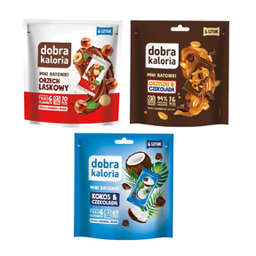 Zestaw Dobra Kaloria Mini Batoniki daktylowe MIX smaków 3 szt