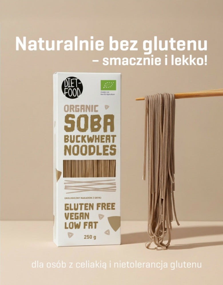 DIET FOOD Bio Makaron Gryczany Soba 250 g - Makarony - PPHU MIPAMA E