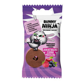 BUNNY NINJA Przekąska owocowa FRUIT ROLLS o smaku Jabłko Malina Czarna Porzeczka 15 g - Przekąski owocowe - BUNNY NINJA - Sklep Fit-Land - Kup na www