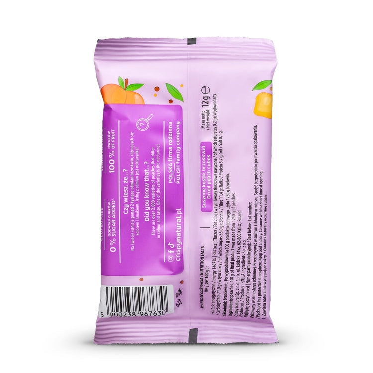 CRISPY NATURAL Brzoskwinia 100% - Suszone Chipsy z brzoskwini - Chipsy i chrupki - Crispy Natural - Sklep Fit-Land - Kup na www