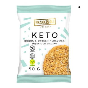 Frank&Oli Ciasteczko KETO Kokos i Orzech Nerkowca 50g - Ciasteczka keto - Frank&Oli - Sklep Fit-Land - Kup na www