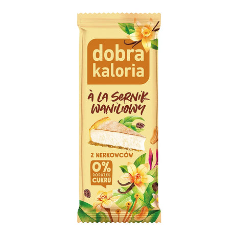 Dobra Kaloria Baton z nerkowców Sernik Waniliowy 35 g - Batony orzechowe - Kubara Sp