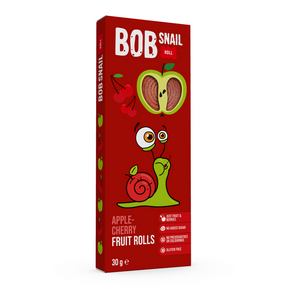 BOB SNAIL Rollsy owocowe Jabłko Wiśnia 30 g - Przekąski owocowe - Bob Snail - Sklep Fit-Land - Kup na www
