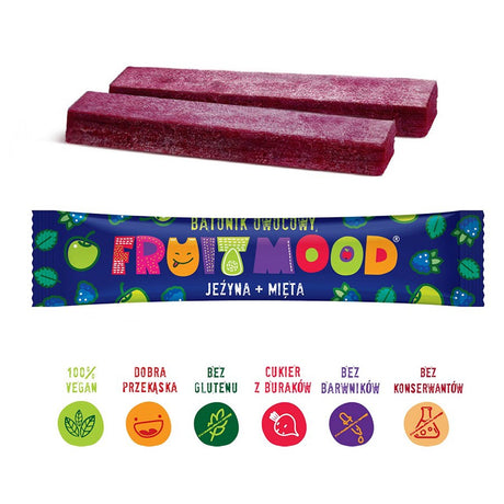 FRUIT MOOD Batonik owocowy Jeżyna i Mięta 20 g - - Sklep Fit-Land - Sklep Fit-Land - Kup na www