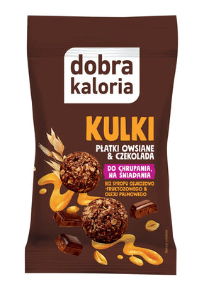 Dobra Kaloria Kulki śniadaniowe Płatki Owsiane i Belgijska Czekolada 40 g - Kulki mocy - Kubara Sp