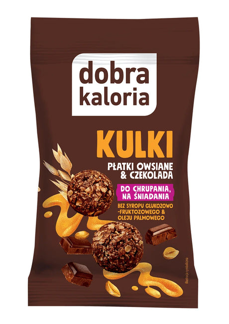 Dobra Kaloria Kulki śniadaniowe Płatki Owsiane i Belgijska Czekolada 40 g - Kulki mocy - Kubara Sp