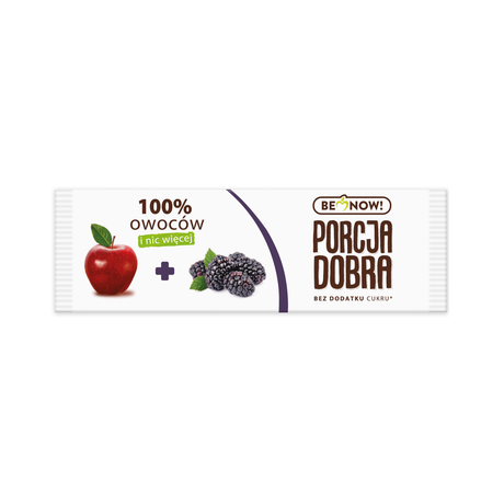 Porcja Dobra Przekąska owocowa 100% listek Jabłko Jeżyna 16 g - - Sklep Fit-Land - Sklep Fit-Land - Kup na www