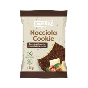 Frank&Oli Ciastkeczko owsiane Nocciola Cookie Orzech, Biała czekolada 45 g - Ciasteczka - Frank&Oli - Sklep Fit-Land - Kup na www