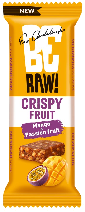 BeRaw Baton owocowy Crispy Fruit Mango i Marakuja 40 g