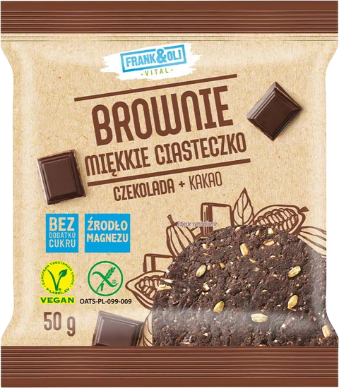 Frank&Oli Ciasteczko Brownie Czekolada i Kakao 50 g