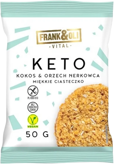 Frank&Oli Ciasteczko KETO Kokos i Orzech Nerkowca 50g