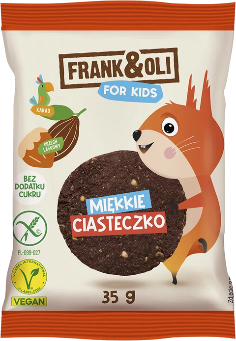 Frank&Oli Ciasteczko KIDS Kakao i Orzechy Laskowe 35 g