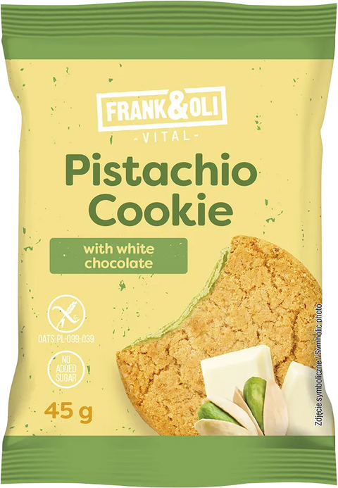 Frank&Oli Ciasteczko pistacjowe z Białą Czekoladą 45 g