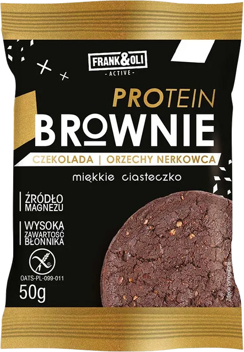 Frank&Oli Ciasteczko proteinowe Brownie Czekolada i Orzechy Nerkowca 50 g