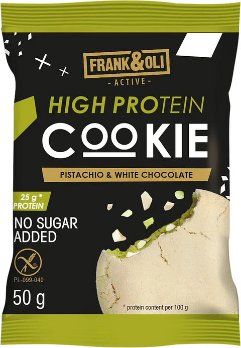Frank&Oli Ciasteczko proteinowe Pistacja z Białą Czekoladą 50 g