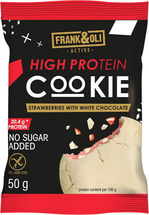 Frank&Oli Ciasteczko proteinowe Truskawka z Białą Czekoladą 50 g