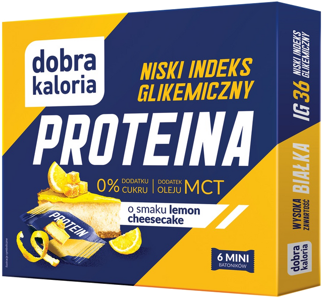 Dobra Kaloria Mini Batoniki proteinowe Lemon Cheesecake 102 g Niski IG, MCT