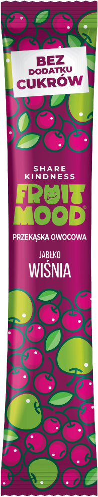 FRUIT MOOD Batonik owocowy Wiśnia bez dodatku cukru 10 g