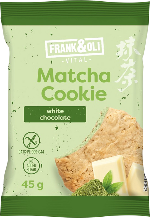 Frank&Oli Ciastko Matcha Biała Czekolada 45 g