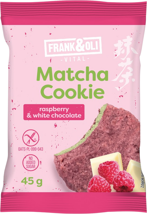 Frank&Oli Ciastko Matcha Malina i Biała Czekolada 45 g