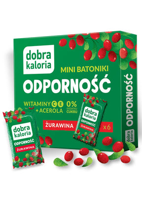 Dobra Kaloria Mini batoniki daktylowe Żurawina Odporność 102 g - Mini batoniki - Kubara Sp