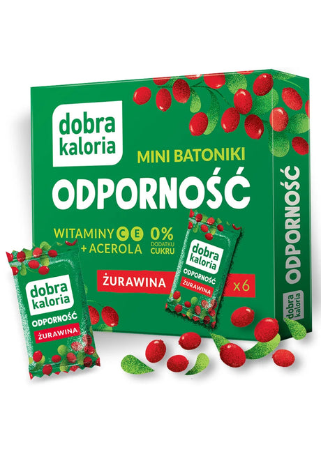 Dobra Kaloria Mini batoniki daktylowe Żurawina Odporność 102 g - Mini batoniki - Kubara Sp