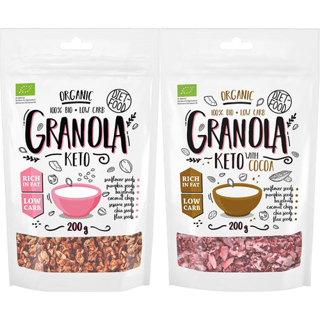 Zestaw DIET FOOD 100% BIO Granola KETO MIX smaków 2 szt