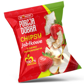 Porcja Dobra Chipsy jabłkowe o smaku truskawkowym 18 g - Chipsy owocowe - Porcja Dobra - Sklep Fit-Land - Kup na www
