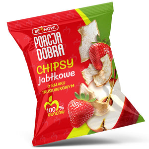 Porcja Dobra Chipsy jabłkowe o smaku truskawkowym 18 g
