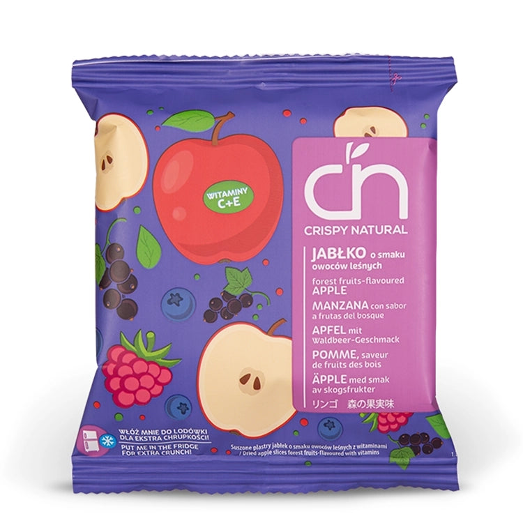 CRISPY NATURAL Jabłka o smaku owoców leśnych - Suszone chipsy z jabłek - Suszone chipsy - Crispy Natural - Sklep Fit-Land - Kup na www