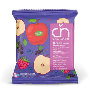 CRISPY NATURAL Jabłka o smaku owoców leśnych - Suszone chipsy z jabłek - Chipsy owocowe - Crispy Natural - Sklep Fit-Land - Kup na www