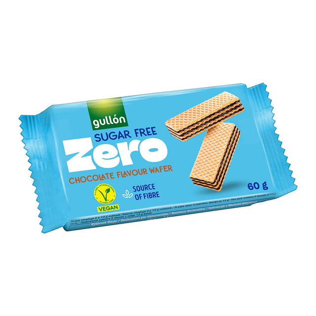 Gullon Wafle czekoladowe bez dodatku cukru 60 g - Ciastka i wafelki - Sklep Fit-Land - Sklep Fit-Land - Kup na www.fit-land.eu