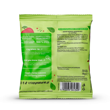 CRISPY NATURAL Jabłko 100% - Suszone chipsy z jabłek - Suszone chipsy - Crispy Natural - Sklep Fit-Land - Kup na www