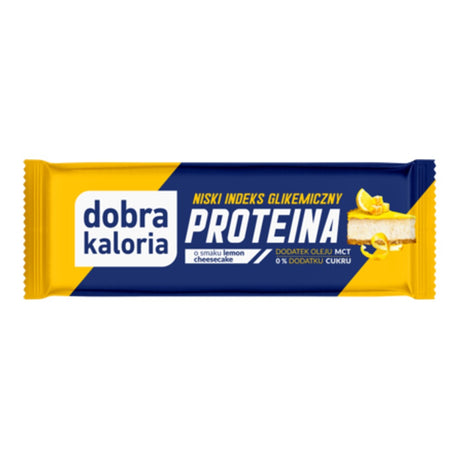 Dobra Kaloria Baton proteinowy Lemon Cheesecake 45 g Niski IG + Olej MCT - Batony proteinowe - Kubara Sp