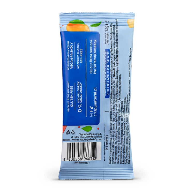 CRISPY NATURAL Jabłko o smaku mango - suszone kostki z jabłek - Chipsy i chrupki - Crispy Natural - Sklep Fit-Land - Kup na www