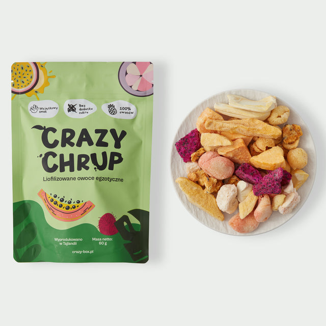 CRAZY CHRUP liofilizowane owoce egzotyczne 60 g - Owoce liofilizowane - Sklep Fit-Land - Sklep Fit-Land - Kup na www.fit-land.eu