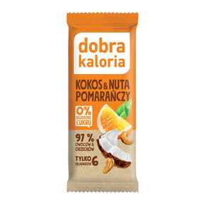 Dobra Kaloria Baton daktylowy Kokos i Nuta Pomarańczy 35 g - Batony owocowe - Kubara Sp