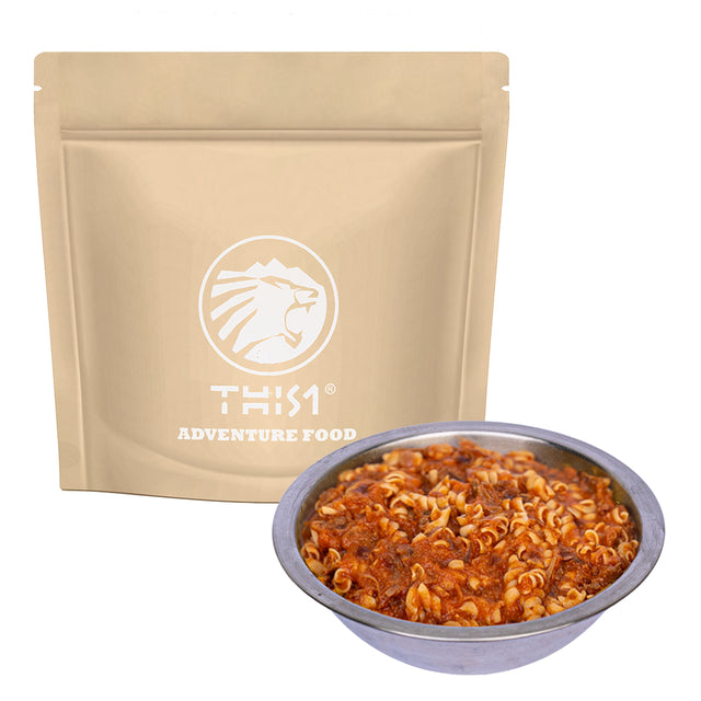 Makaron Bolognese z Szarpaną Wieprzowiną 138 g / 558 g THIS-1 - Danie liofilizowane - THIS-1 - Sklep Fit-Land - Kup na www.fit-land.eu