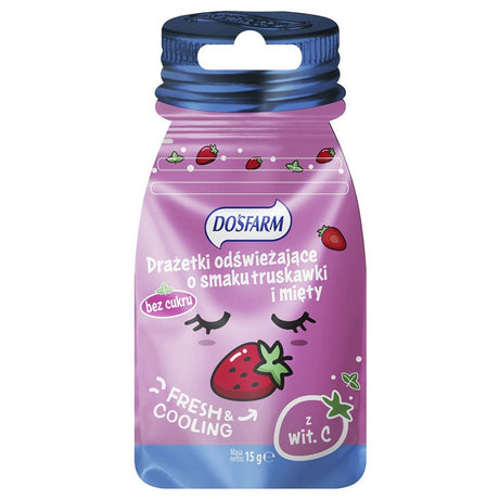 DOSFARM Drażetki odświeżające Mięta i Truskawka z witaminą C 15 g - Witaminy i minerały - Sklep Fit-Land - Sklep Fit-Land - Kup na www