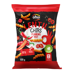 Oho! Lentil Chips chipsy z czerwonej soczewicy Flaming Hot 100 g
