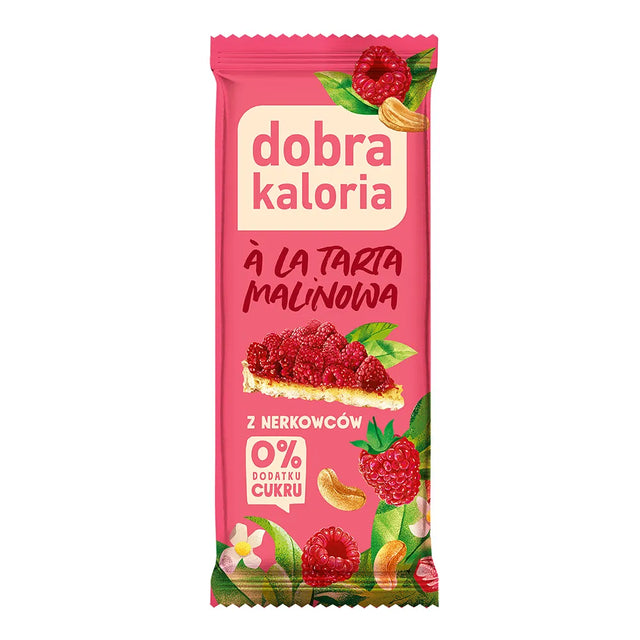 Dobra Kaloria Baton z nerkowców Tarta Malinowa 35 g - Batony orzechowe - Kubara Sp. z o.o. - Sklep Fit-Land - Kup na www.fit-land.eu