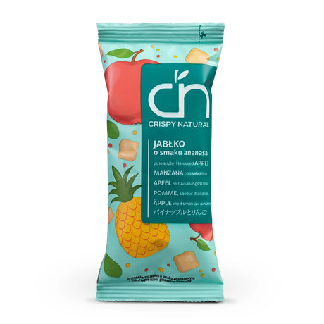 CRISPY NATURAL Jabłko o smaku ananasa - suszone kostki z jabłek - Suszone chipsy - Crispy Natural - Sklep Fit-Land - Kup na www