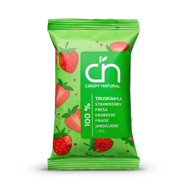 CRISPY NATURAL Truskawka 100% - Suszone chipsy z truskawek - Suszone chipsy - Crispy Natural - Sklep Fit-Land - Kup na www.fit-land.eu