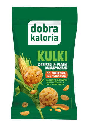 Dobra Kaloria Kulki śniadaniowe Orzeszki Ziemne i Płatki Kukurydziane 32 g
