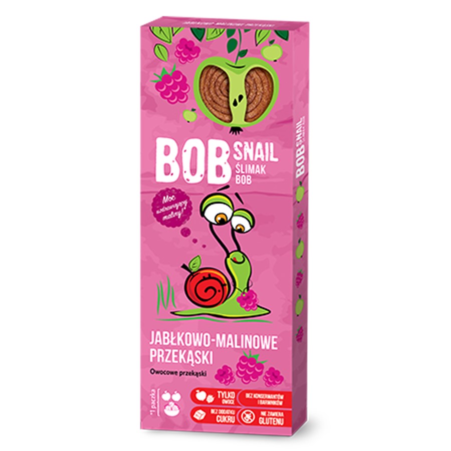 BOB SNAIL Rollsy owocowe Jabłko Malina 30 g - Słodycze - Bob Snail - Sklep Fit-Land - Kup na www