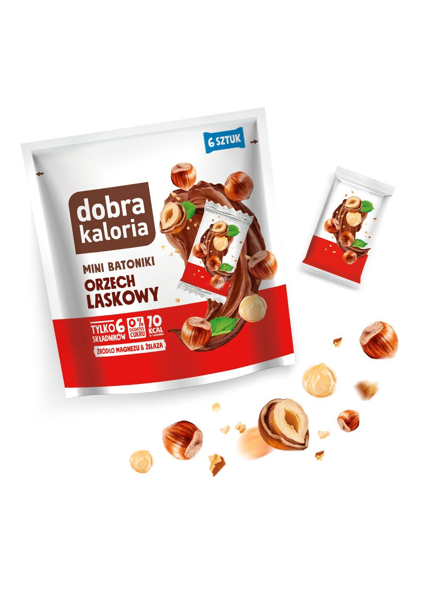 Dobra Kaloria Mini batoniki daktylowe Orzech Laskowy 108 g - Mini batoniki - Kubara Sp