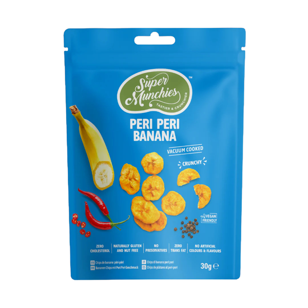 Super Munchies Chipsy Vacuum Cooked Banan Peri Peri 30 g - Chipsy owocowe - Super Munchies - Sklep Fit-Land - Kup na www