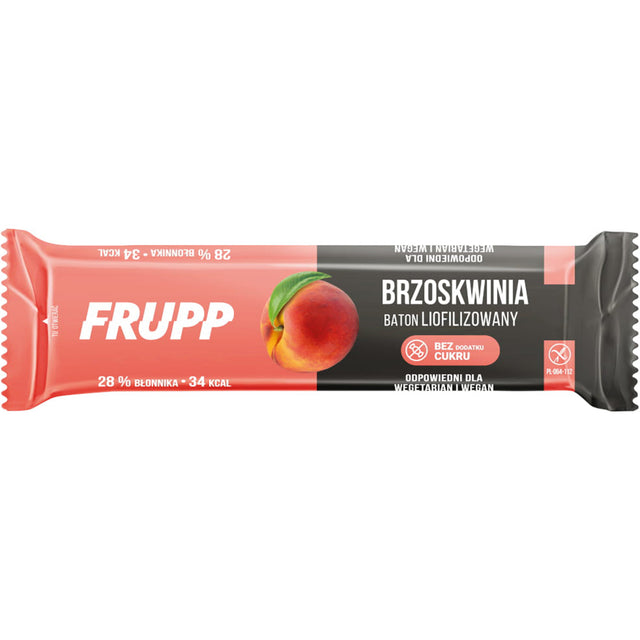 FRUPP Baton liofilizowany Brzoskwinia 10 g - Baton owocowy - Celiko - Sklep Fit-Land - Kup na www.fit-land.eu
